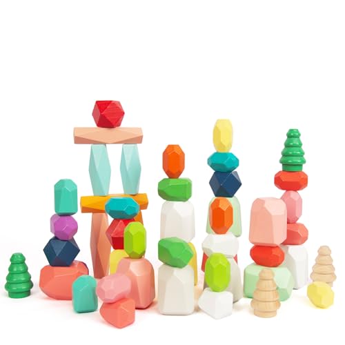 Wooden Stacking Rocks