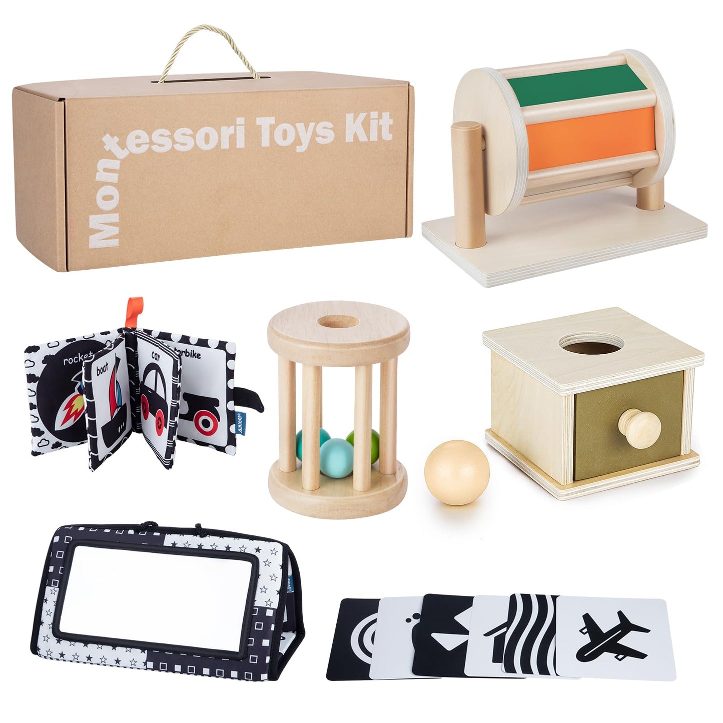 0-6 Months Montessori Baby Toys- 6 in 1 Learning Educational Set